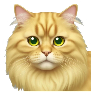 Persian yellow cat with long fur with big green - yellow eyes sticker