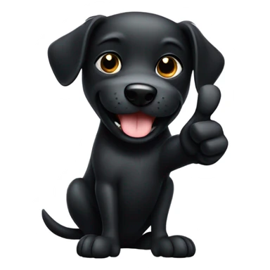 Black dog thumbs up sticker