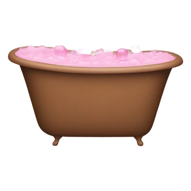 Brown bathtub with pink bubbles sticker