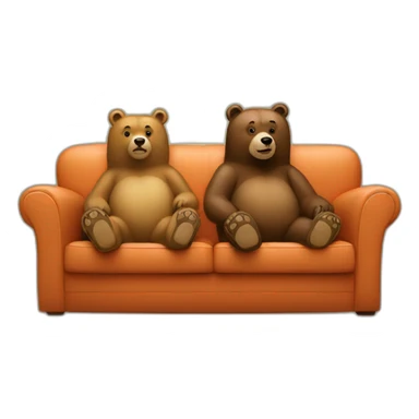 Two-bears-watching-Television-couch sticker