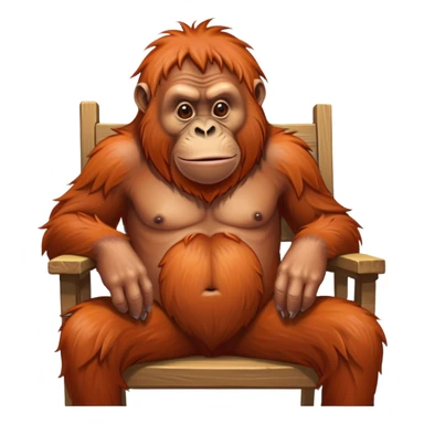 Ugly orangutan on a week chair that look autistic sticker