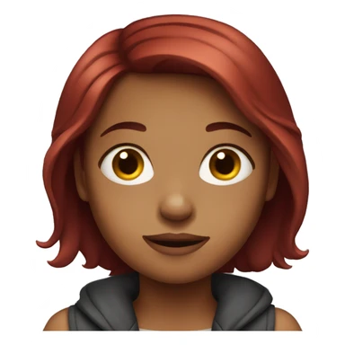 dark red haired girl sticker