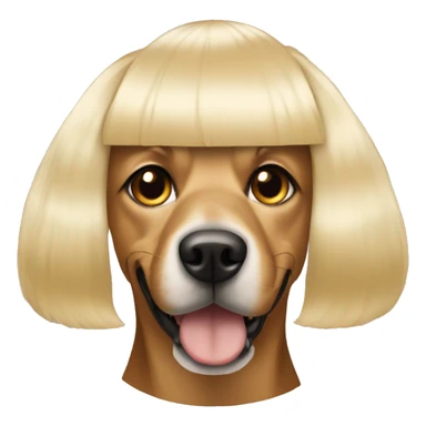 Dog with blonde wig sticker