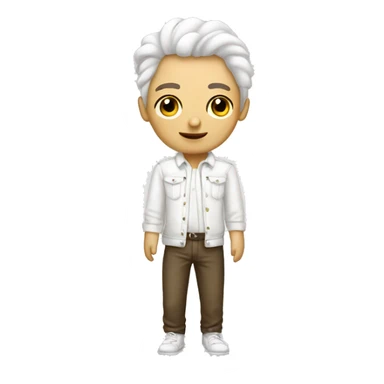 white barboncino whit clothes  sticker