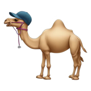 Camel with a cap looks like shark sticker