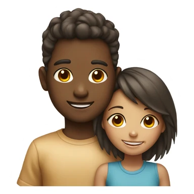 smiling girl and boy portrait sticker