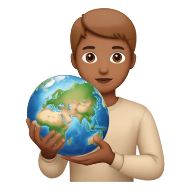 A person with the world  sticker