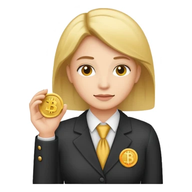 A minimalist emoji-style icon representing company pension plan: A gender-neutral office worker (🧑‍💼) with a coin and a bank symbol (🏦) in the background. sticker
