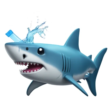 Shark wiht water gun sticker