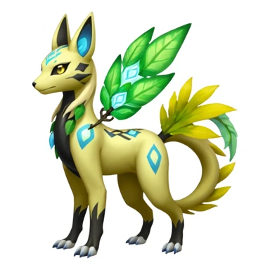  Exotic Ivy Meloetta-Zygarde-Zeraora-Renamon-Protogen-Palkia-hybrid-fusion-Fakémon-creature, full body sticker