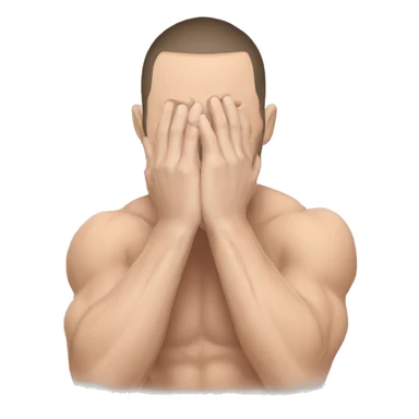 mma fighter hiding his face using hands screaming sticker