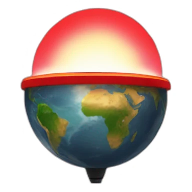 red light spreading across earth sticker