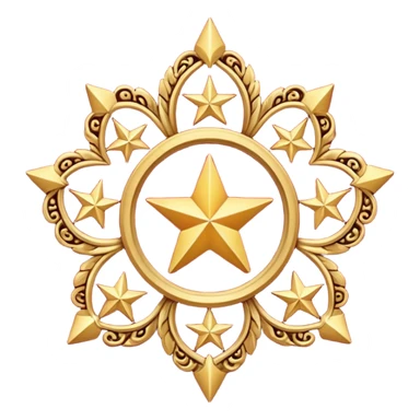 red 5 stars crest sticker