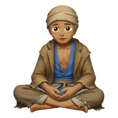 beggar sitting sticker