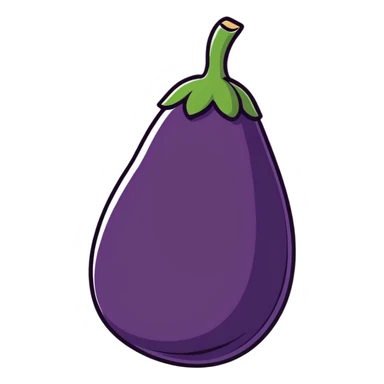 eggplant, cartoonish sticker style sticker