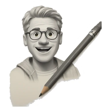 Sketchbook and pencil sticker