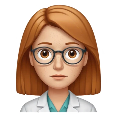 Freckled, psychiatrist, light brown straight hair sticker