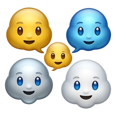 emoji chat burbulas juodai baltas su mettalic efektu sticker