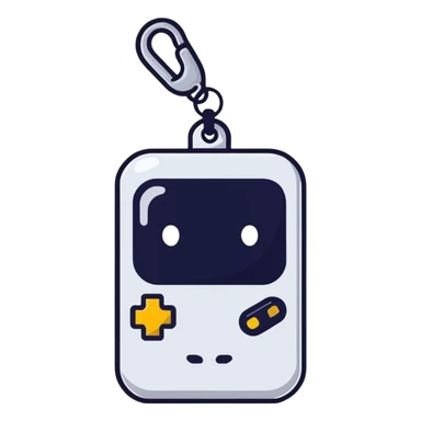 A small digital gadget with an AI chip, designed as a cute decorative keychain sticker