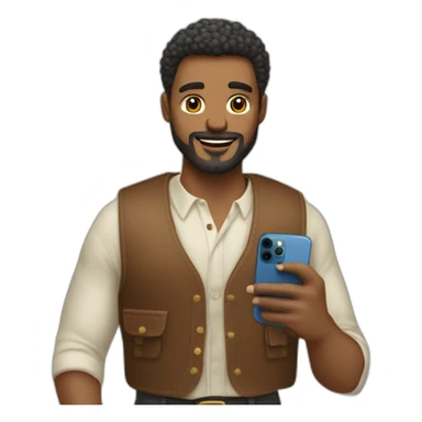 Hombre bien vestido con Iphone 15 pro max llamando a una persona sticker