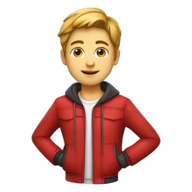 Garçon avec veste rouge  sticker