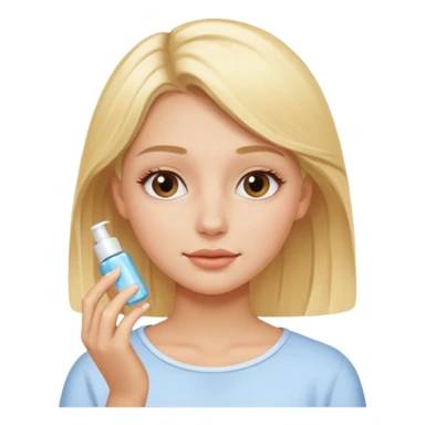haz una chica rubia haciendose su skincare sticker