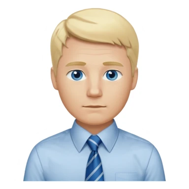 A guy with blonde hair and blue eyes that looks masculine. make him wear a shirt with a tie. he is danish sticker