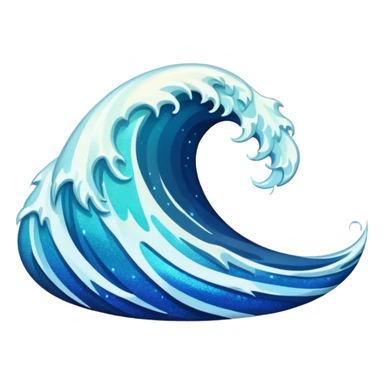 glitter wave ocean surf cian sticker