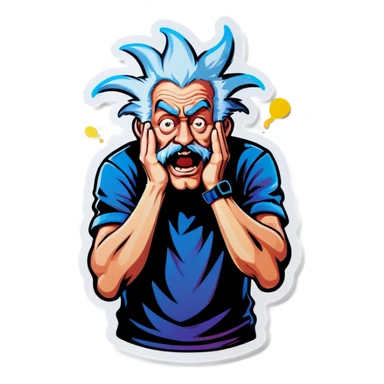 Crazy man who overthinking sticker