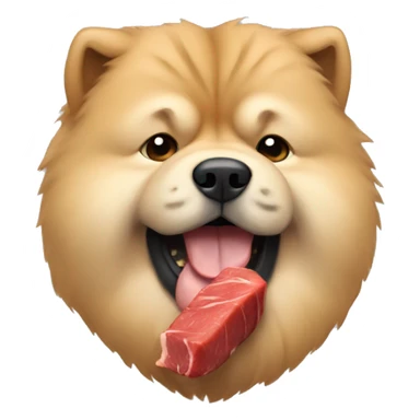 chow chow eating meat  sticker