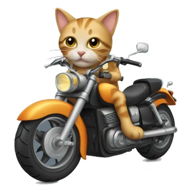Cat on a motorcycle  sticker