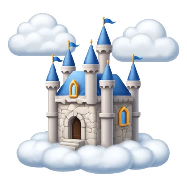 Cloud Castle – White castle resting on fluffy clouds sticker