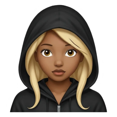 Hooded blonde black woman sticker