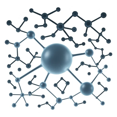 matte glass style metabolomics with transparent molecules and network sticker