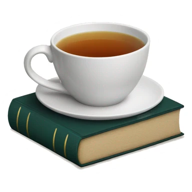 cup of tea on top of two books sticker