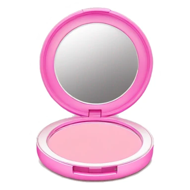 Pink compact open with white mirror  sticker