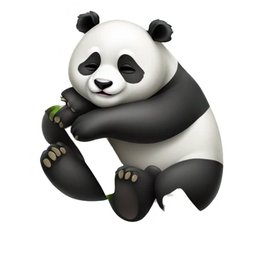 Cute sleeping panda on bamboo tree sticker