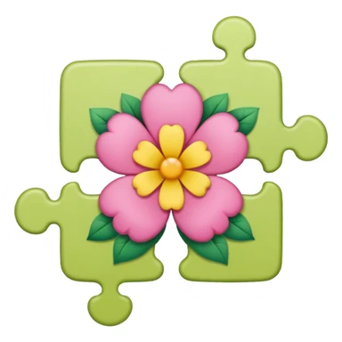 One piece of the puzzle + flower sticker