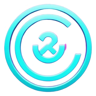 futuristic minimalistic glowing reload symbol, purple and cyan energy glow, dark background, clean modern design, 1:1 aspect ratio, no face sticker