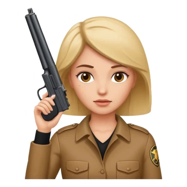 Woman holding gun to head sticker