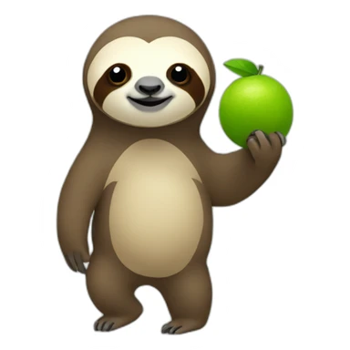 Sloth holding a lime sticker