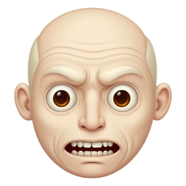 Creepy man with big mouth and no nose and ears sticker