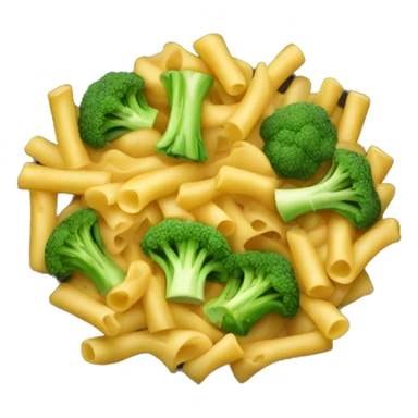 dish with macaroni and pieces of broccoli sticker