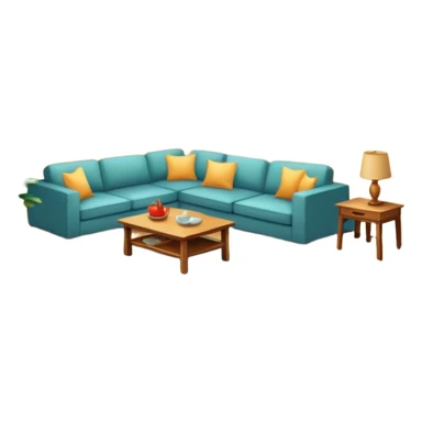 un departamento amuebaldo y hogareño sticker