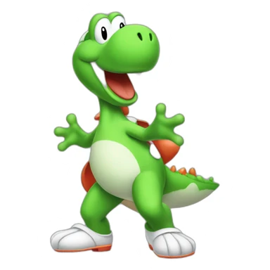 Green Yoshi doing the Ronaldo SUI sticker