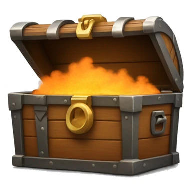 open treasure chest with orange smoke coming out sticker