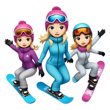 Snowboarding women sticker
