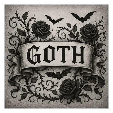 Goth banner sticker