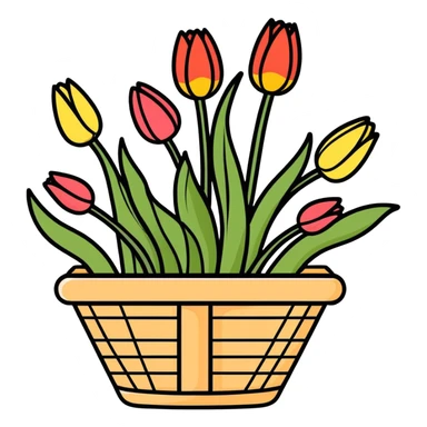 Cute tulip basket  sticker