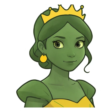 Princesa morena de pelo con vestido amarillo sticker